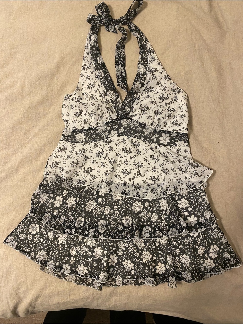 Vintage Point Zero White Tiered babydoll top